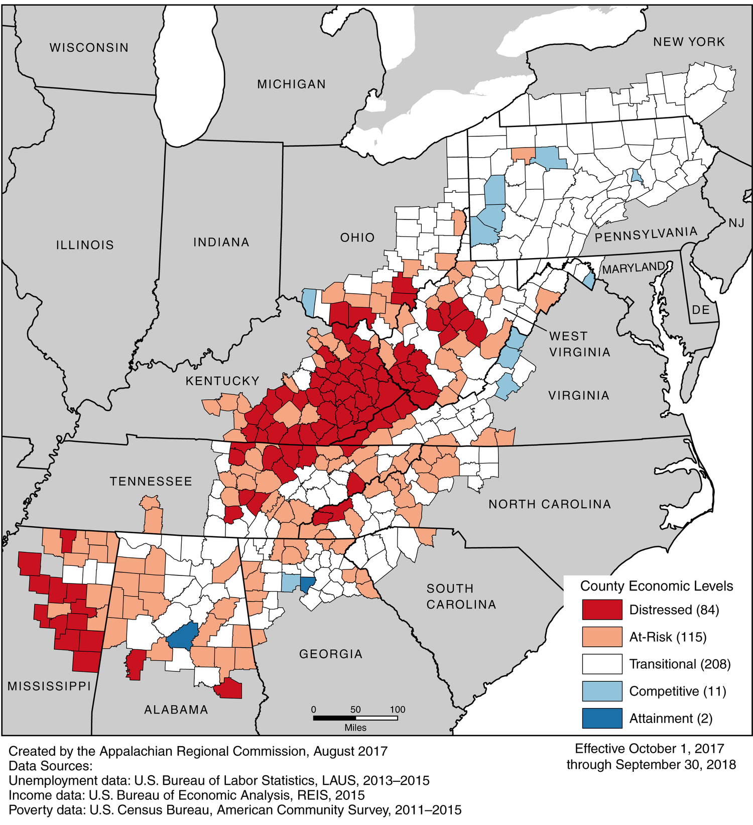 County Economic Status Map
